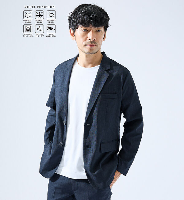 ABAHOUSE「【上下2点セット/セットアップ対応】吸水速乾 リネンライク セットアップ / ス」|スーツ|