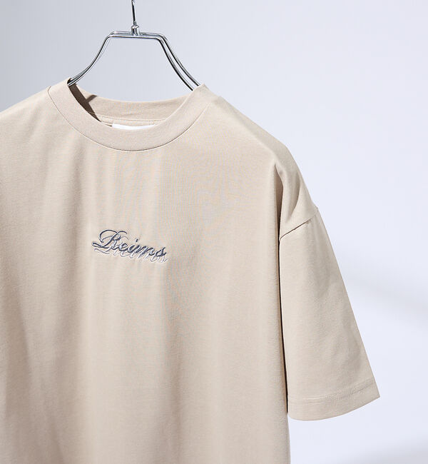 ABAHOUSE「レタリングステッチ刺繍　半袖Tシャツ」|Tシャツ・カットソー|ベージュ