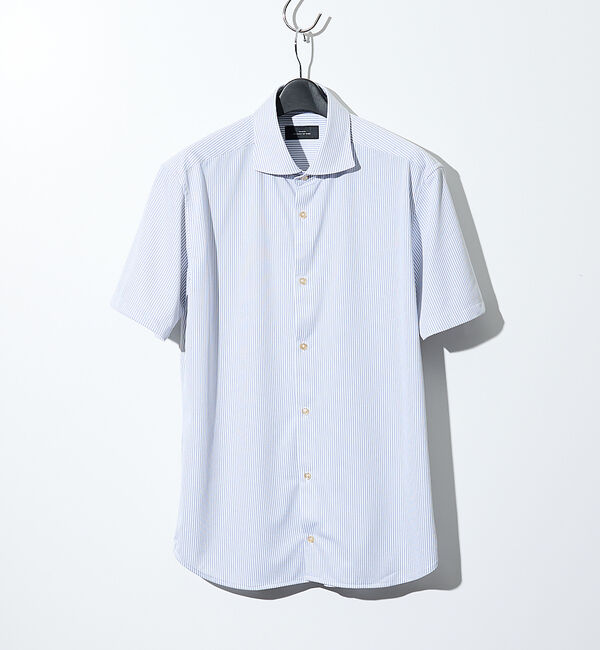 ABAHOUSE「ハイストレッチ バックストライプ半袖シャツ【FLEX SHIRTS】」|シャツ・ブラウス|