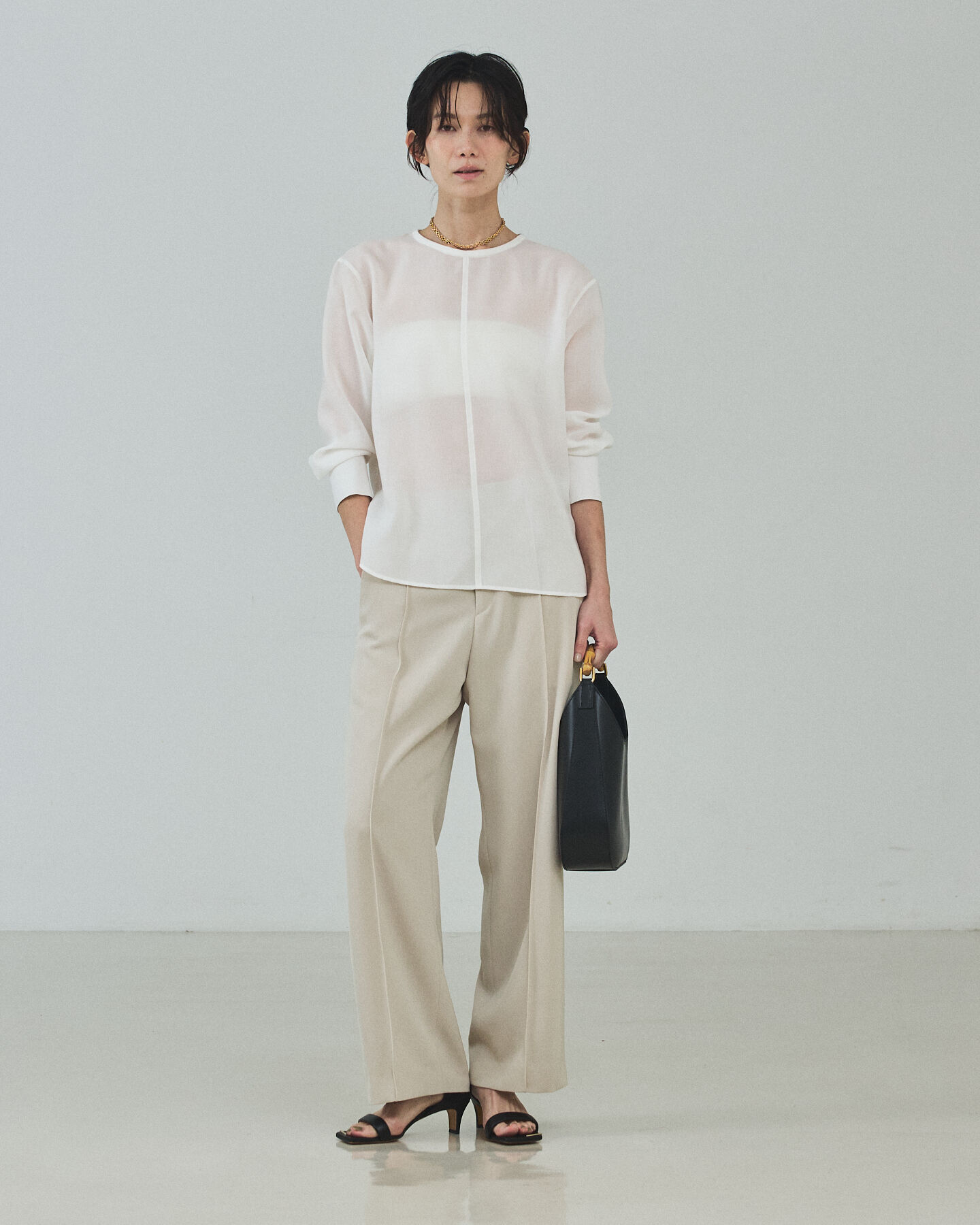 qualite「シアーTブラウス」|シャツ・ブラウス|