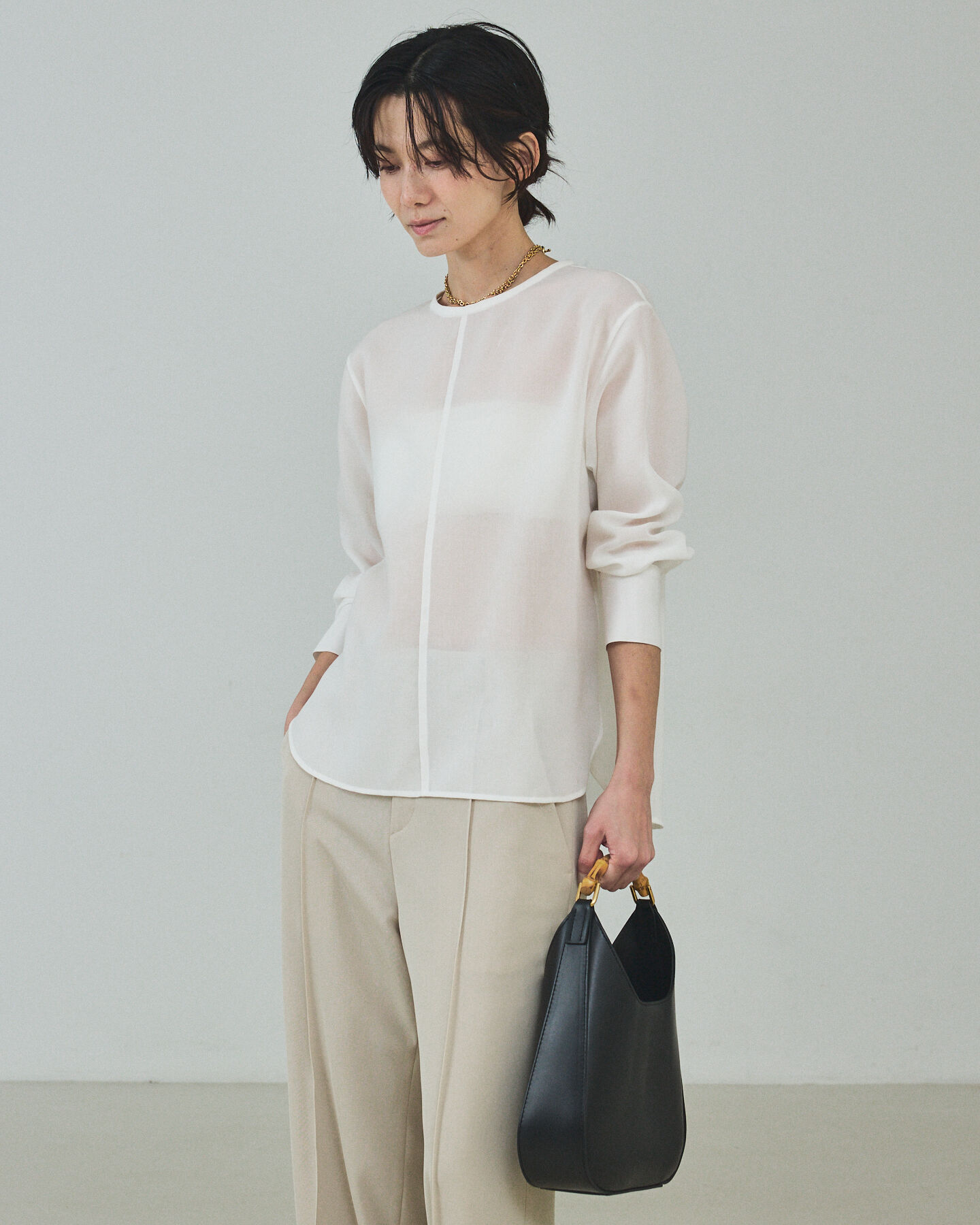 qualite「シアーTブラウス」|シャツ・ブラウス|