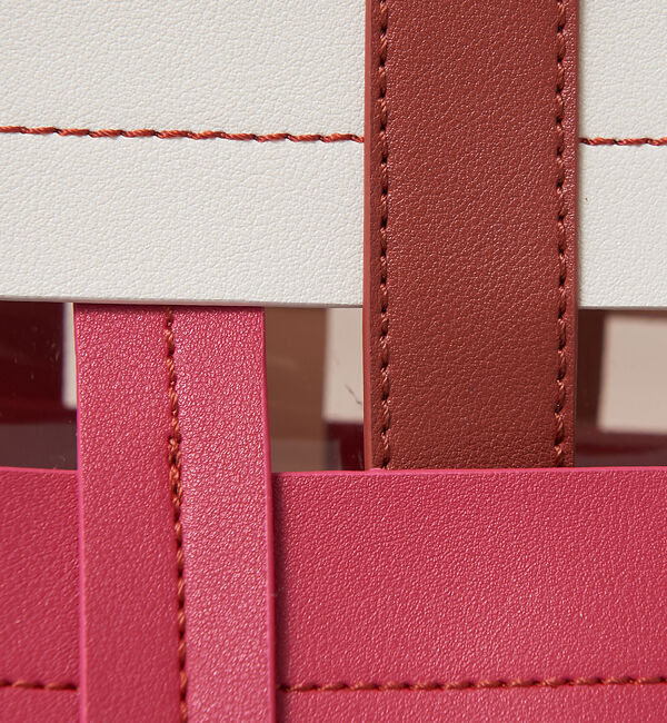 LOWELL things「【STORY 23'6月号 P172掲載】Colatti/配色クリア2WAYトー」|ハンドバッグ|