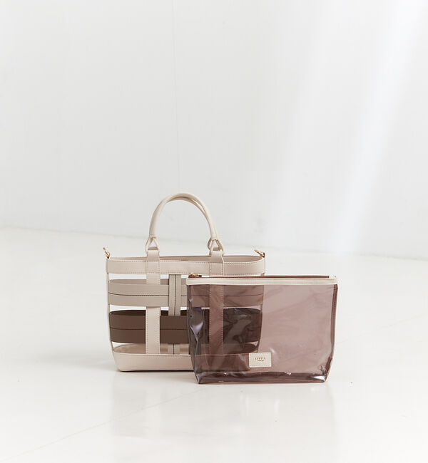 LOWELL things「【STORY 23'6月号 P172掲載】Colatti/配色クリア2WAYトー」|ハンドバッグ|