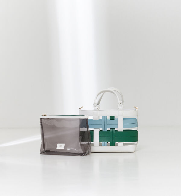 LOWELL things「【STORY 23'6月号 P172掲載】Colatti/配色クリア2WAYトー」|ハンドバッグ|