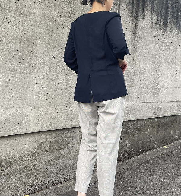 abahouse mavie「ノーカラーライトジャケット」|ノーカラージャケット|