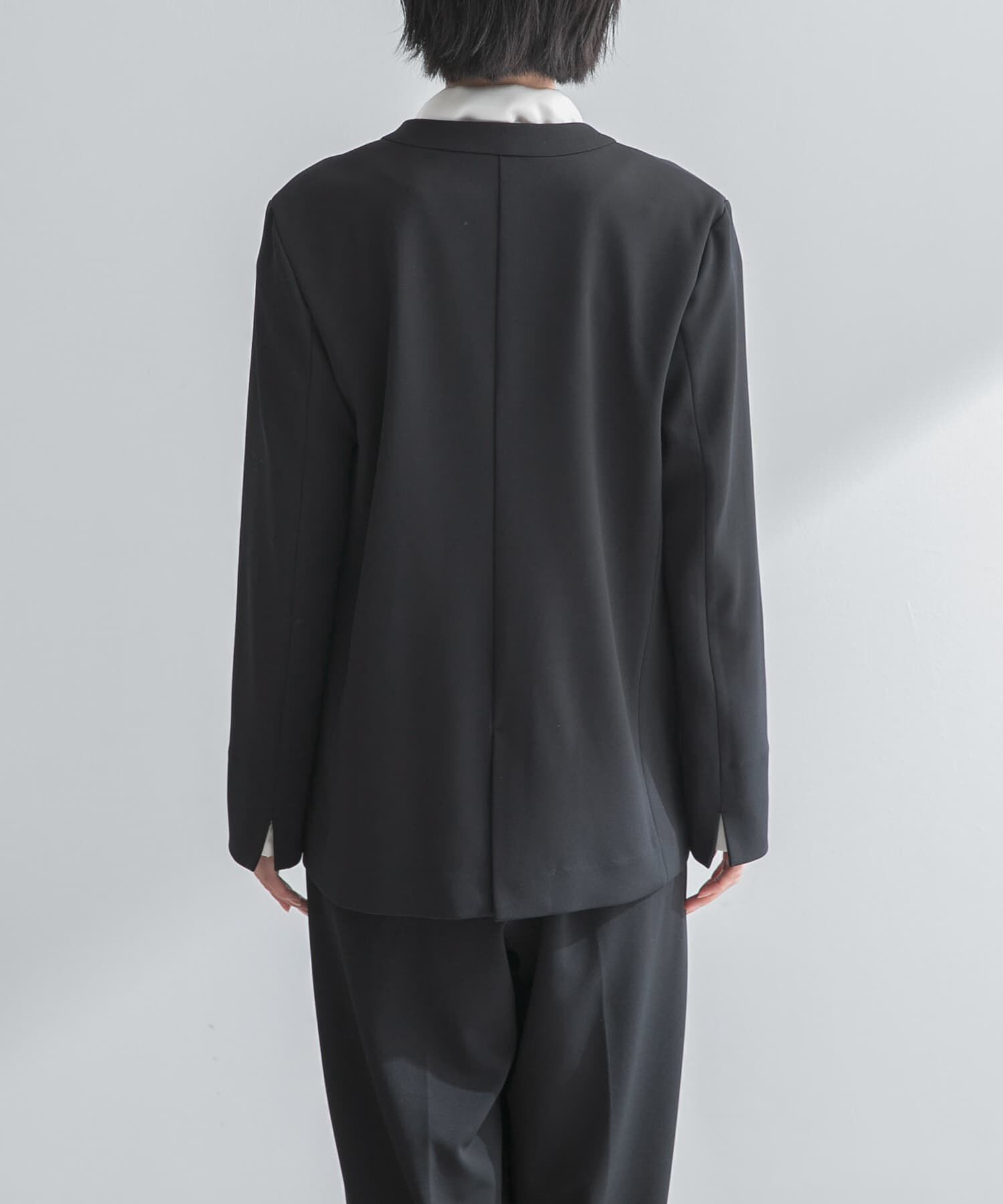 URBAN RESEARCH ROSSO「ストレッチツイルノーカラージャケット」|ノーカラージャケット|