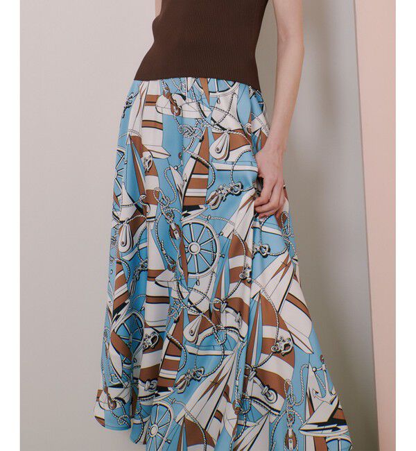 LOULOU WILLOUGHBY「【LOULOU WILLOUGHBY】RATTI マリーナプリントフレアスカート」|フレア|