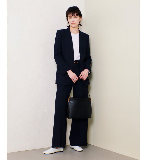 allureville「マットストレッチノーカラージャケット」|ノーカラージャケット|