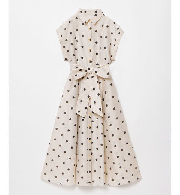 LOULOU WILLOUGHBY「【LOULOU WILLOUGHBY】オーガンドットウエストリボンワンピース」|ワンピース|