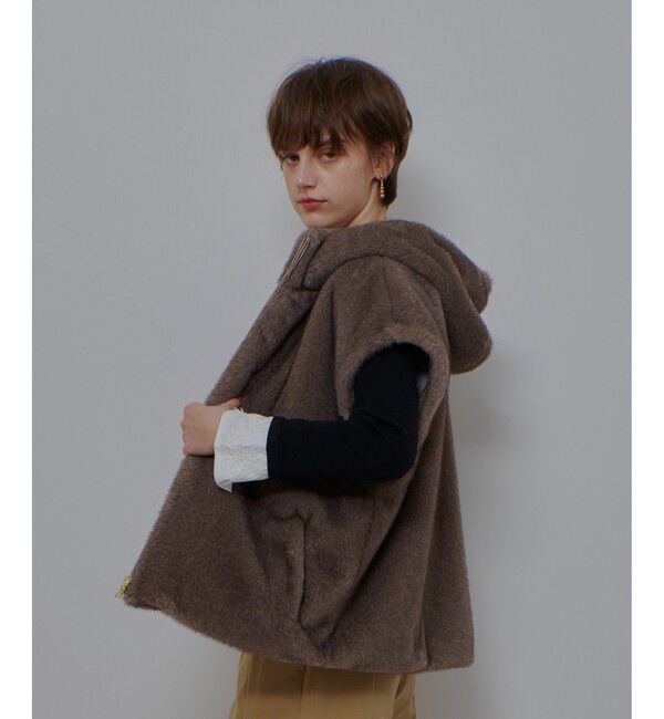 allureville「フェイクミンクファーフーディーブルゾン」|ブルゾン・スタジャン|