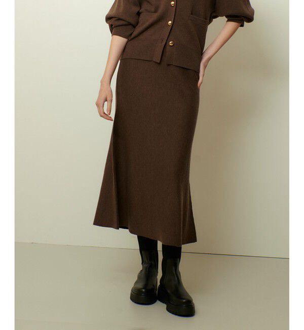 allureville「ウール混Ｗフェイスナローマーメイドスカート」|スカート|