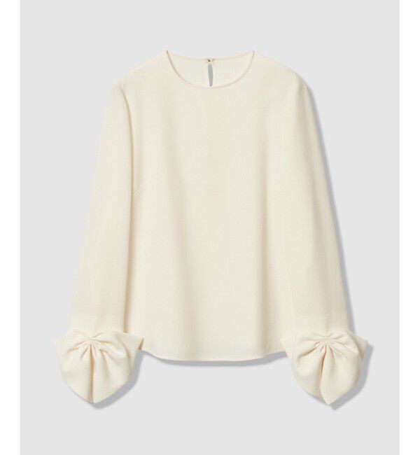 LOULOU WILLOUGHBY「【LOULOU WILLOUGHBY】ダブルクロス袖リボンブラウス」|シャツ・ブラウス|
