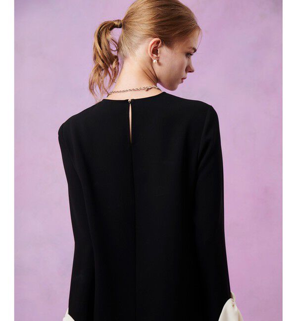 LOULOU WILLOUGHBY「【LOULOU WILLOUGHBY】ダブルクロス袖リボンブラウス」|シャツ・ブラウス|