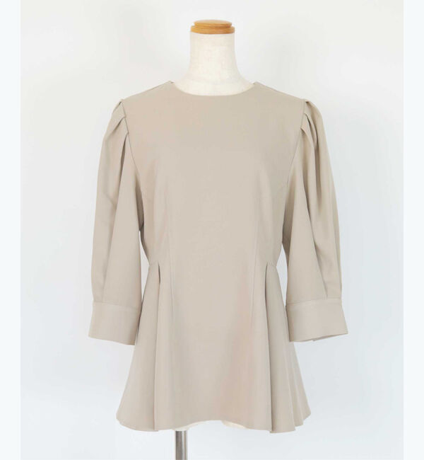 ur's「【星玲奈さんコラボアイテム】2way襟付タックペプラムトップス」|Tシャツ・カットソー|