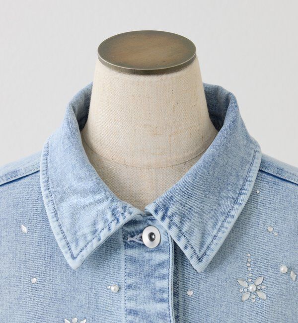  「ビジューデニムジャケット」|ダウンベスト・ベスト|