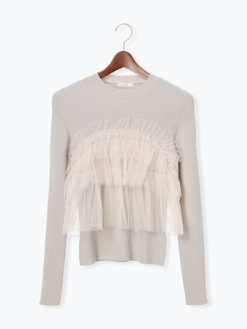 Te chichi「チュールフリルリブニット」|ニット・セーター|