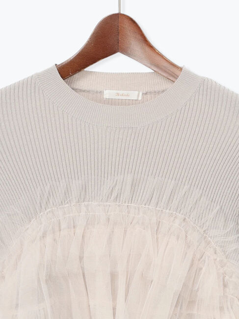 Te chichi「チュールフリルリブニット」|ニット・セーター|