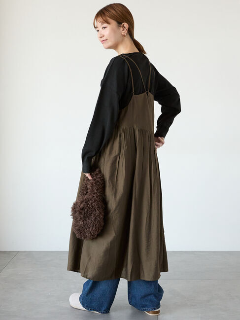 Lugnoncure「アシメギャザーキャミワンピース」|ワンピース|ブラウン