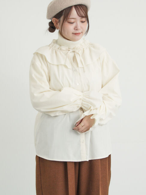 Samansa Mos2「フリル襟ブラウス」|シャツ・ブラウス|