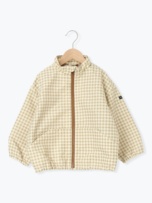 Samansa Mos2 Lagom「【撥水】チェック柄ウィンドブレーカー」|ブルゾン・スタジャン|キャメル