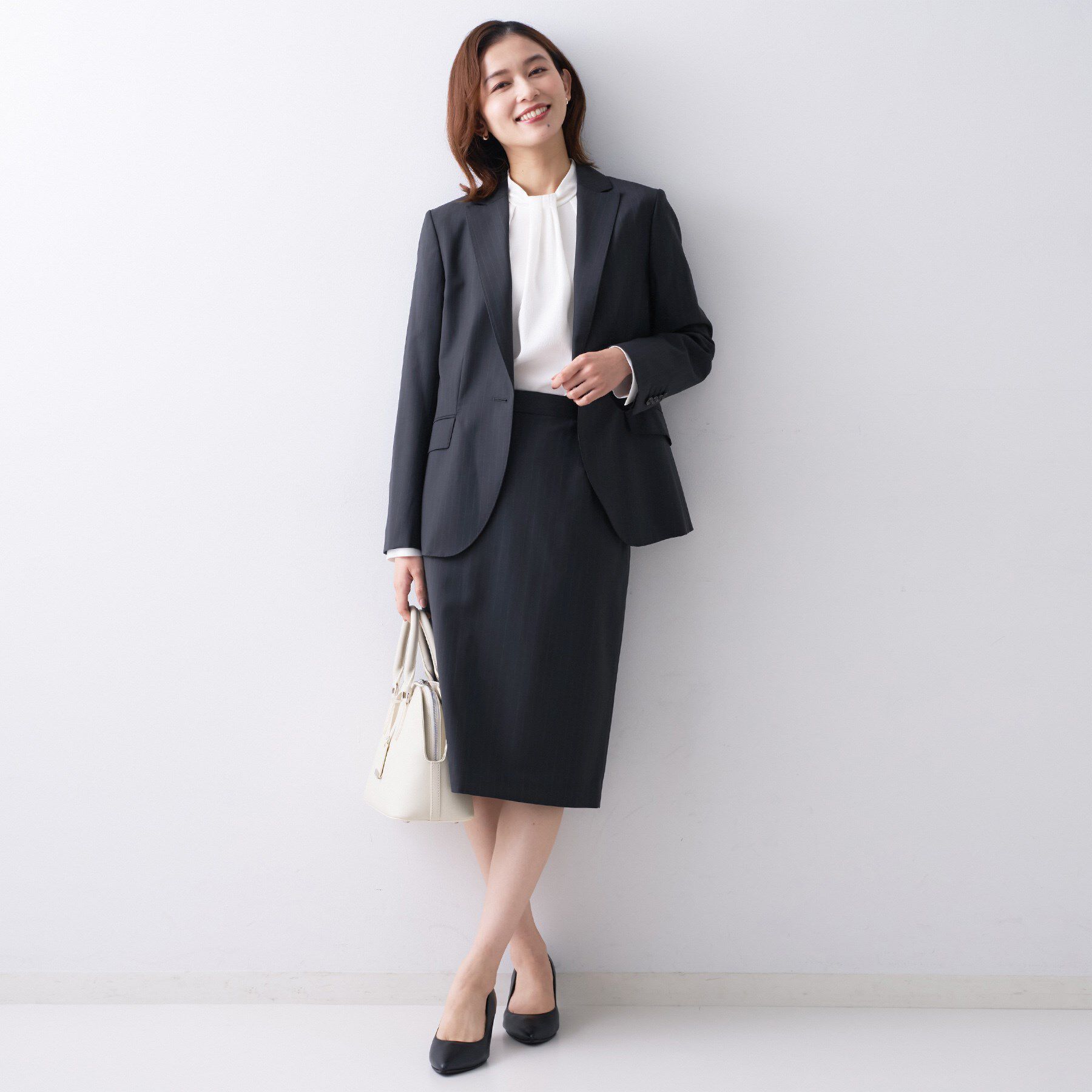 UNTITLED「【仕事着/スーツ】プレミアムカラーレスジャケット」|ノーカラージャケット|