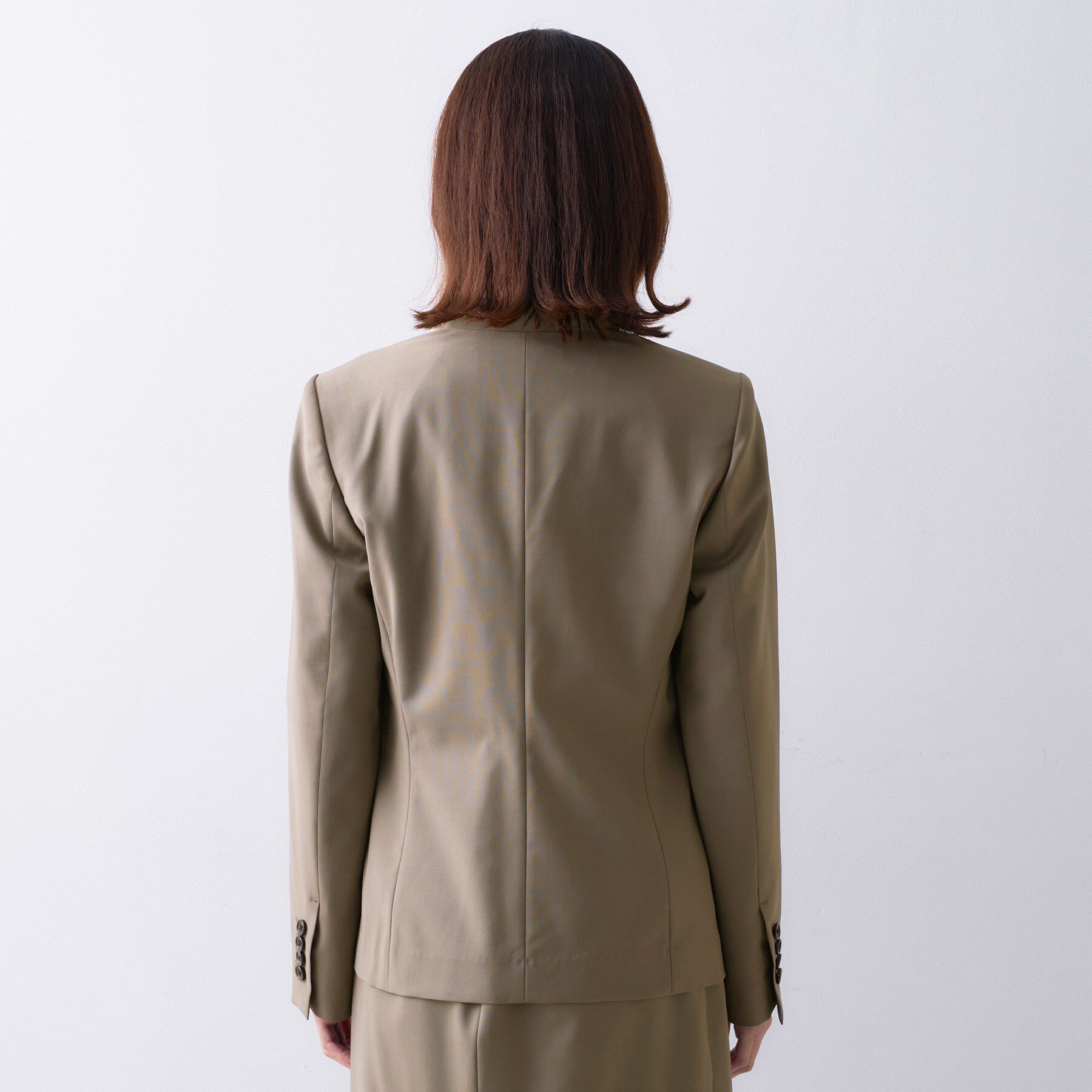 UNTITLED「【仕事着/スーツ】プレミアムカラーレスジャケット」|ノーカラージャケット|