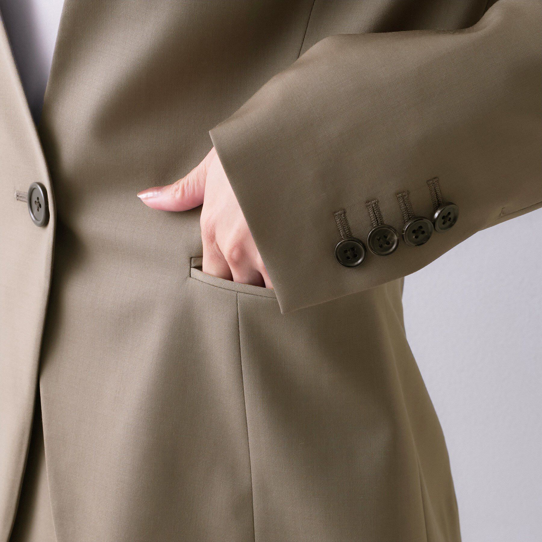 UNTITLED「【仕事着/スーツ】プレミアムカラーレスジャケット」|ノーカラージャケット|