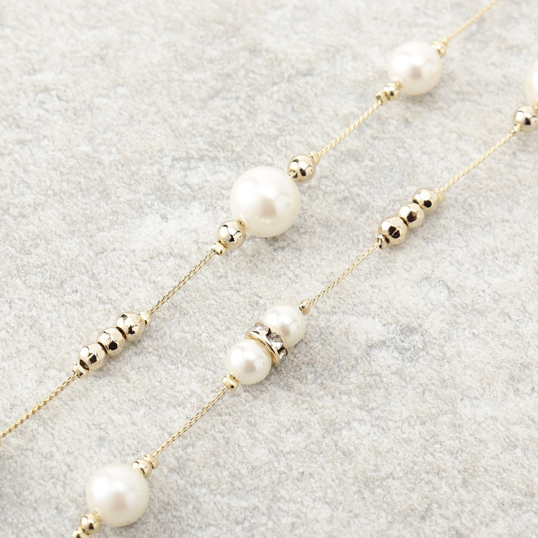 COUP DE CHANCE「ロングパール調ネックレス／国産人工真珠／チェコ装飾／セレモニー」|ネックレス|