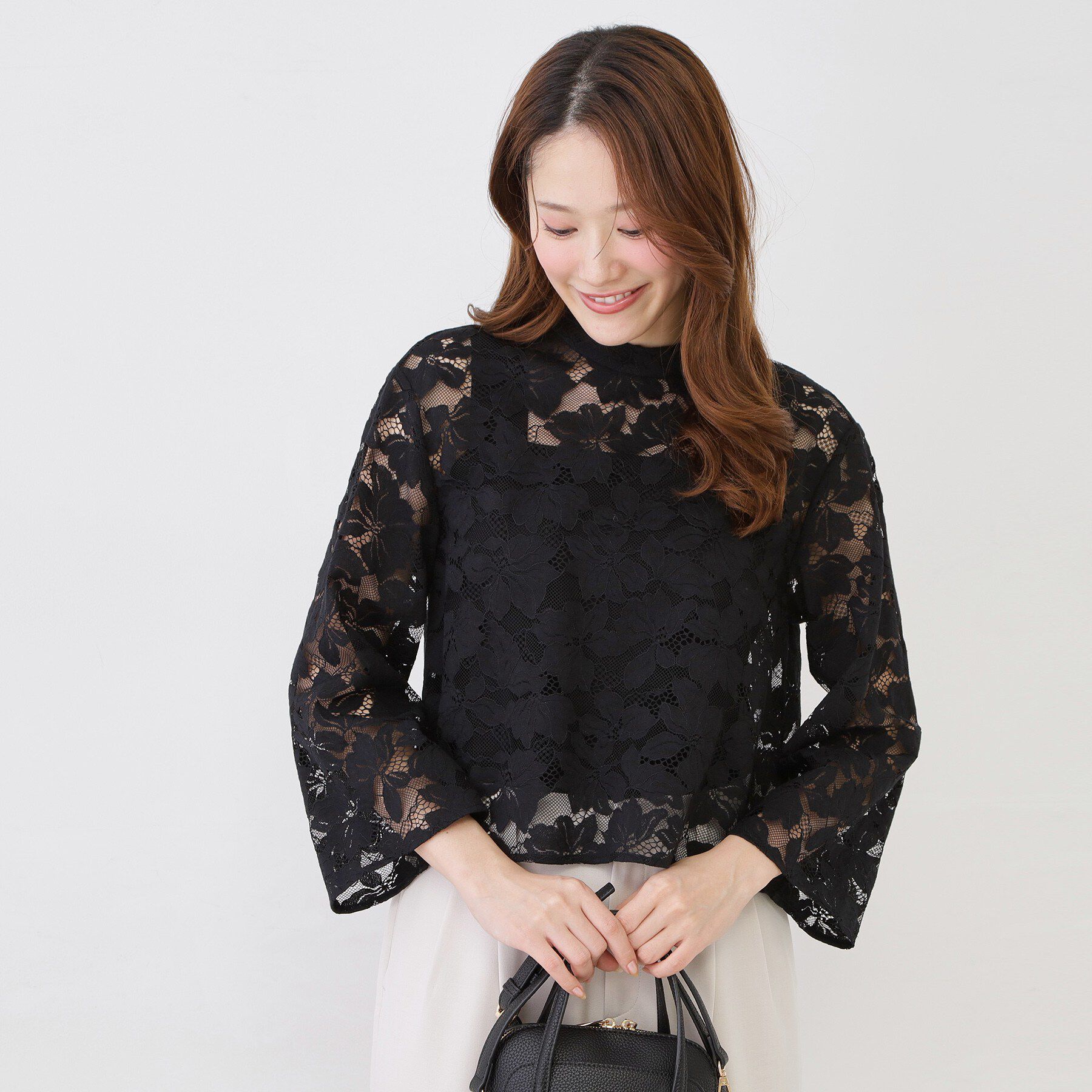 COUP DE CHANCE「【手洗い可】コットン混レースブラウス」|シャツ・ブラウス|