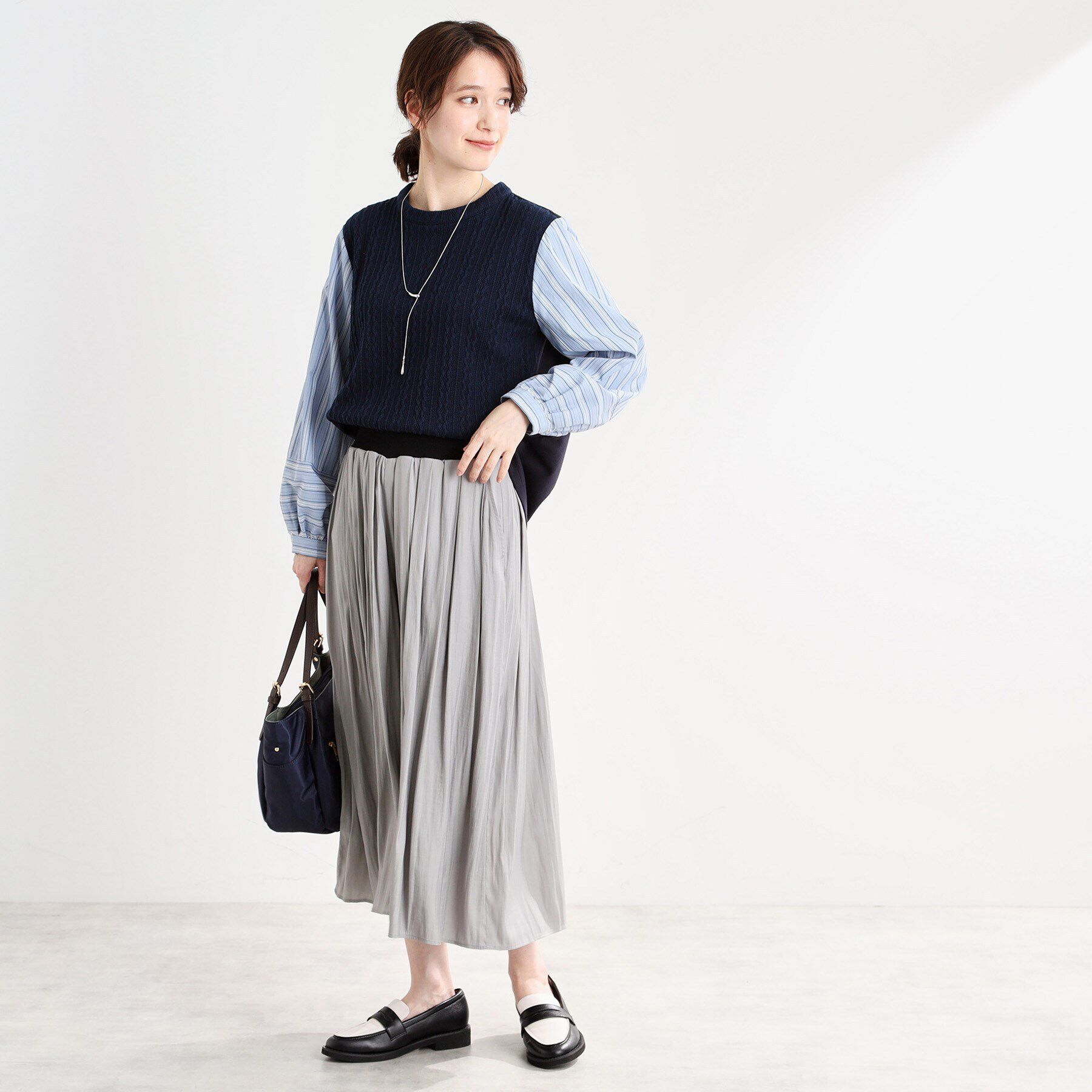 Reflect「【夏SALE／E‐QUALITY／洗える】異素材ミックスプルオーバー」|Tシャツ・カットソー|