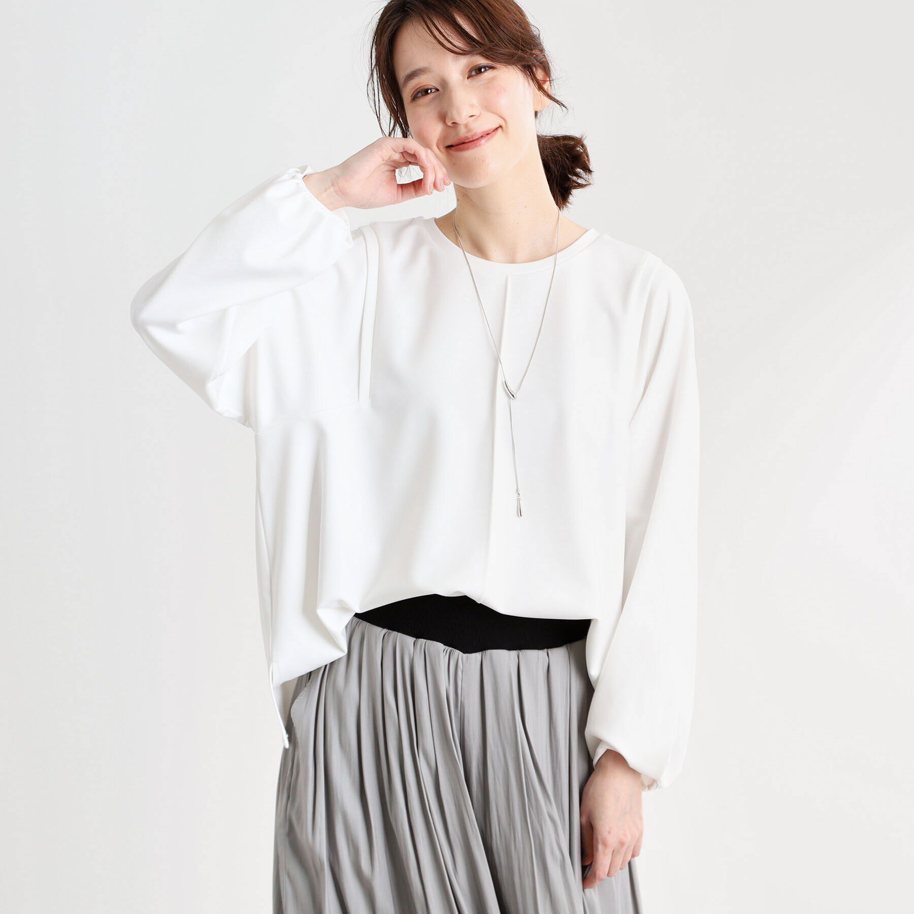 Reflect「【E‐QUALITY／洗える】ジャージプルオーバー」|Tシャツ・カットソー|オフホワイト(003