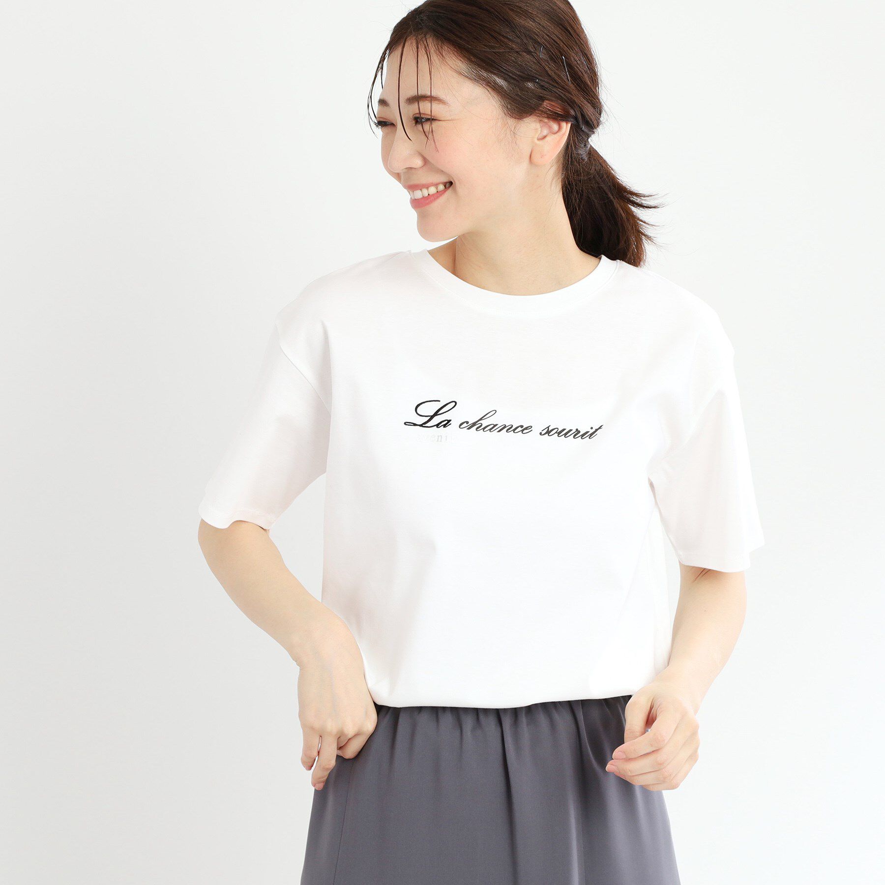 Reflect「【マシンウォッシュ可】ロゴTシャツ」|Tシャツ・カットソー|オフホワイト(003