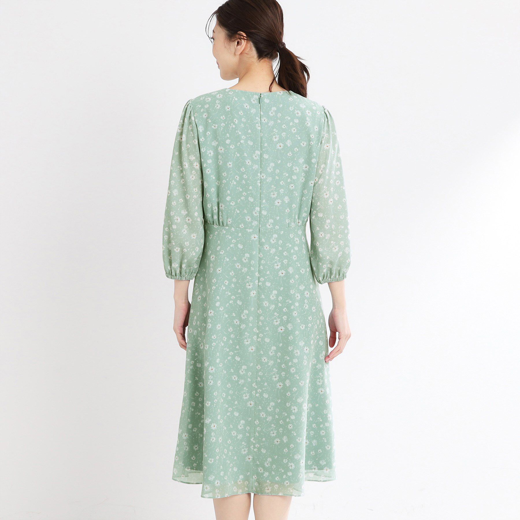 Reflect「【マシンウォッシュ可】フラワープリントワンピース」|ワンピース|