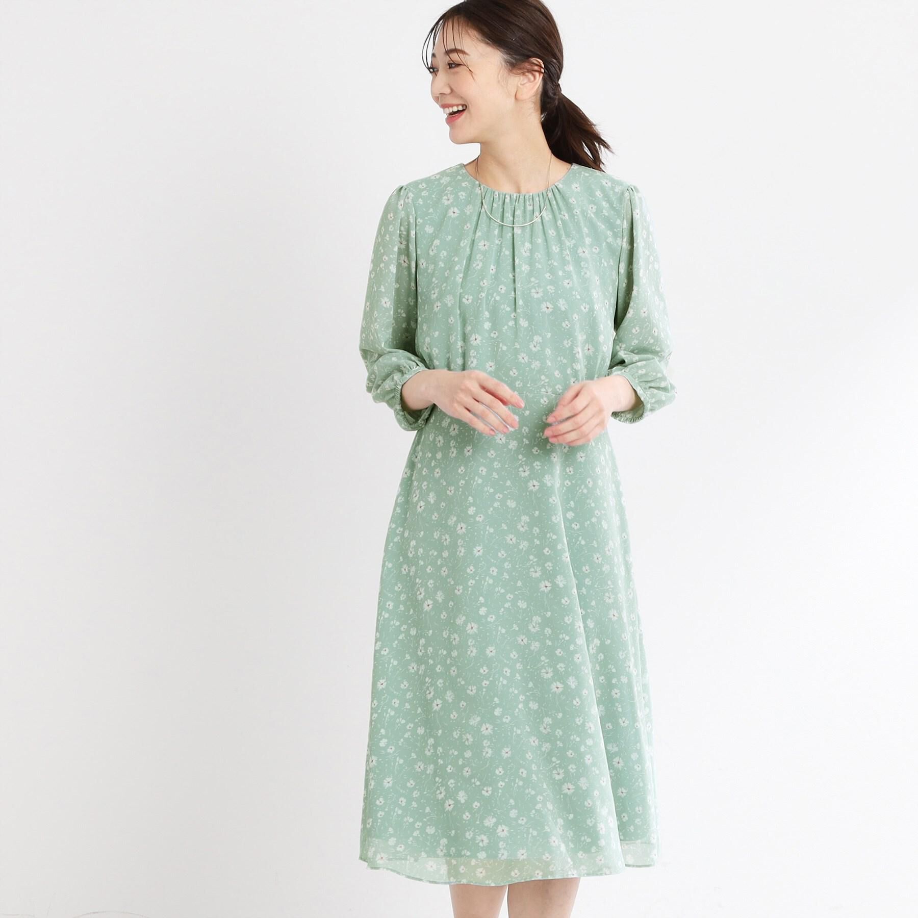 Reflect「【マシンウォッシュ可】フラワープリントワンピース」|ワンピース|