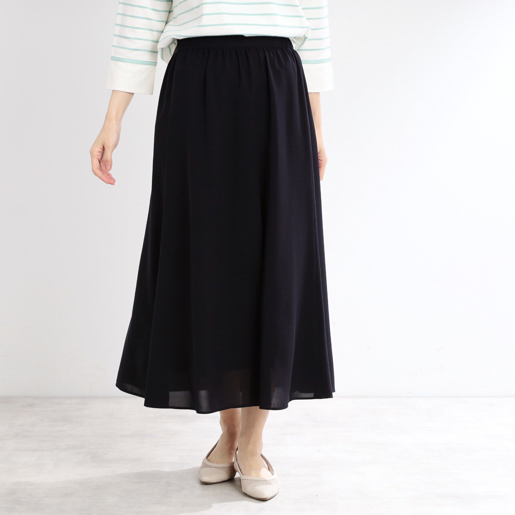 Reflect「【マシンウォッシュ可】フリュイドロングスカート」|スカート|