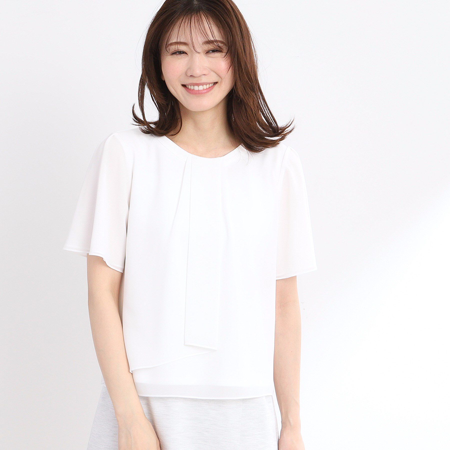 Reflect「【UVカット／接触冷感／マシンウォッシュ可能】タックデザインブラウス」|シャツ・ブラウス|