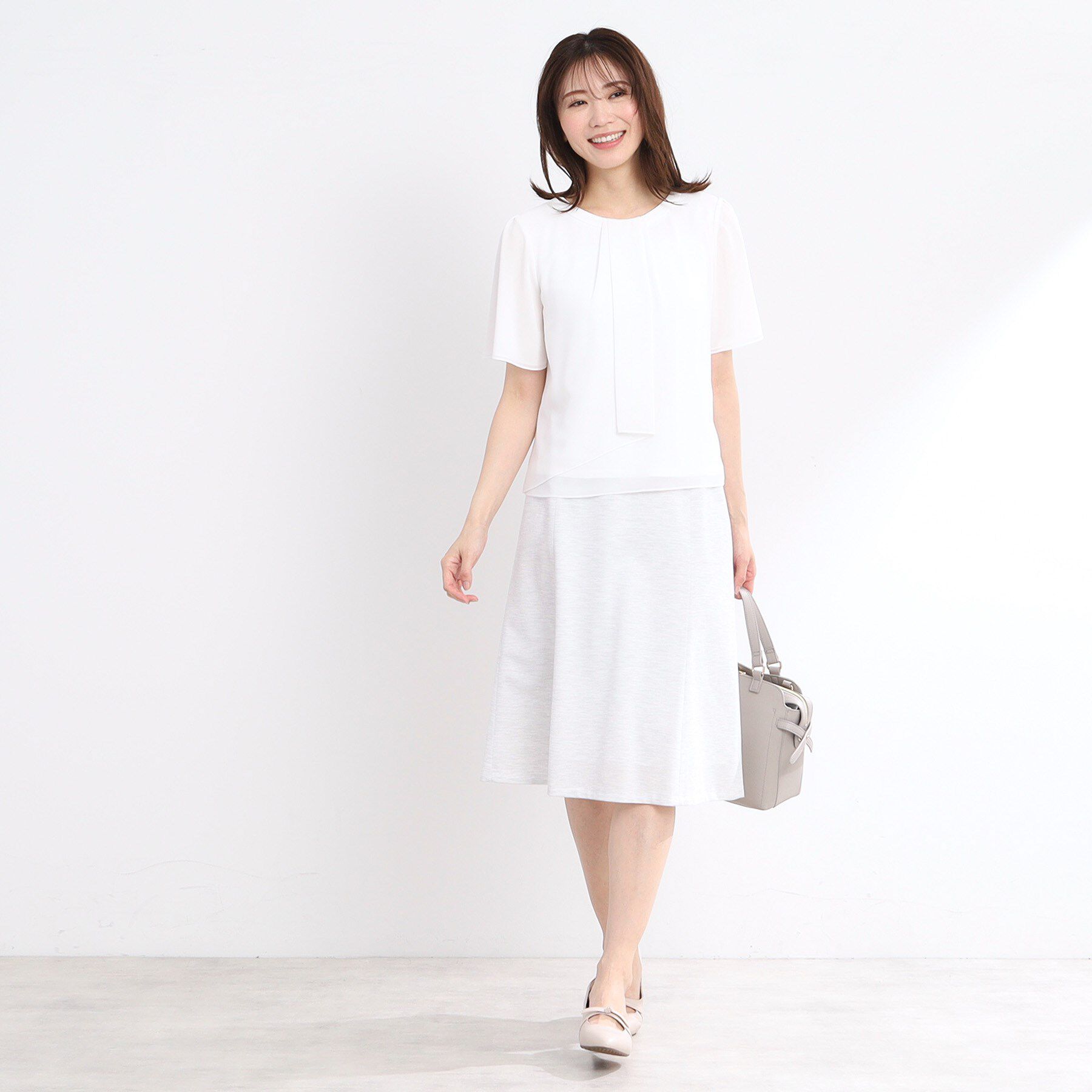 Reflect「【UVカット／接触冷感／マシンウォッシュ可能】タックデザインブラウス」|シャツ・ブラウス|