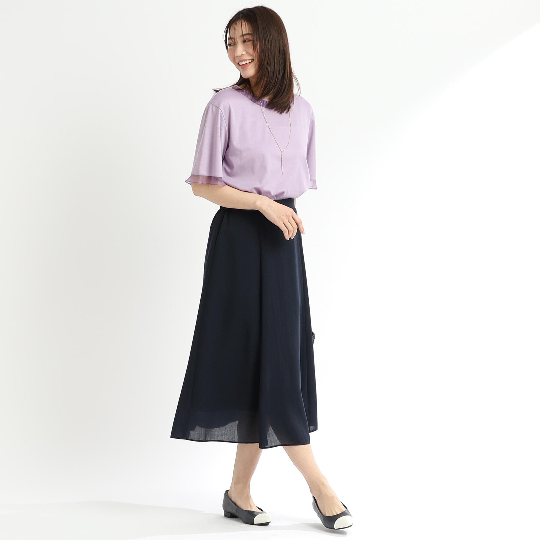 Reflect「【マシンウォッシュ可／ウエスト総ゴム／セットアップ可】エアリーロングスカート」|スカート|