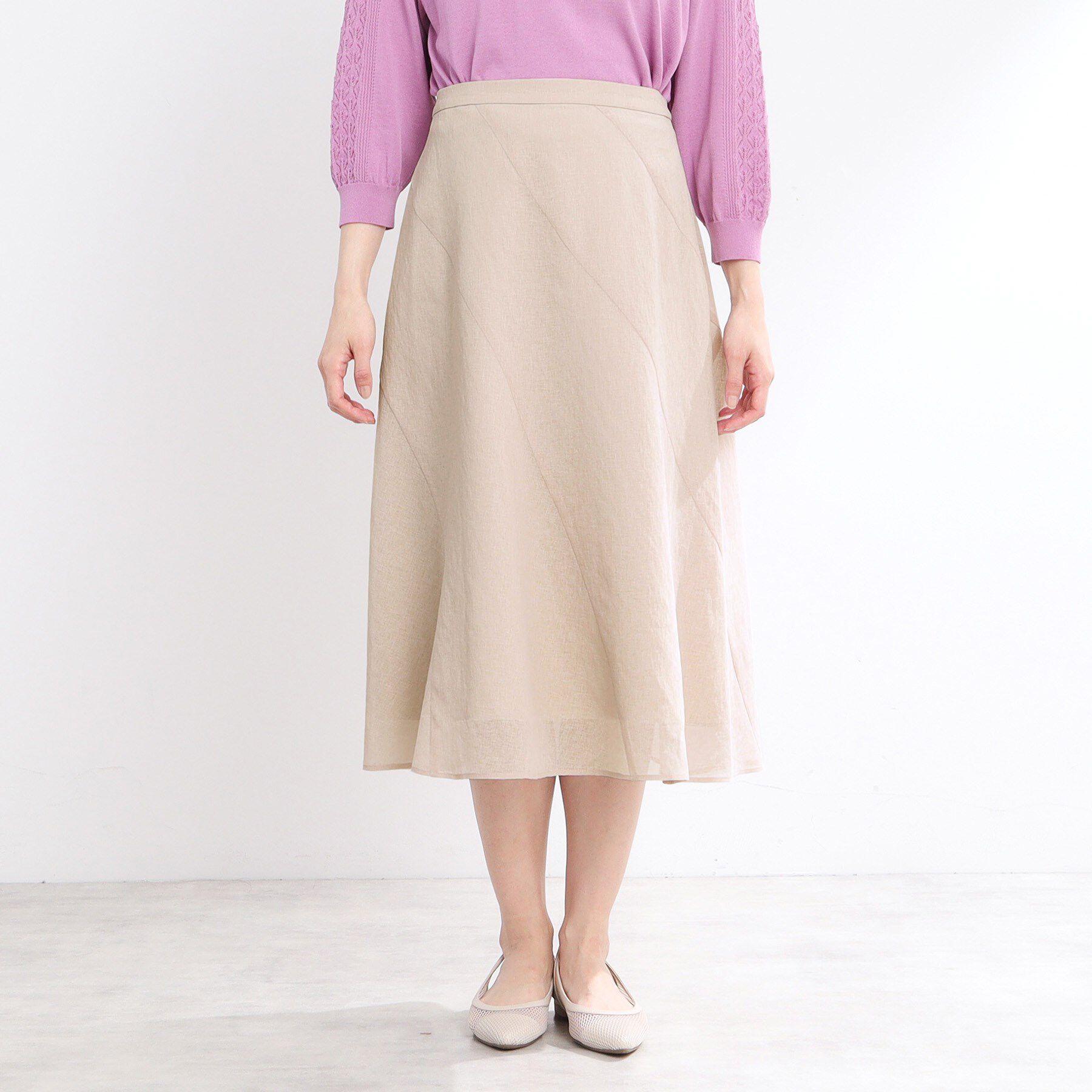 Reflect「【手洗い可】シアーガーゼフレアスカート」|スカート|