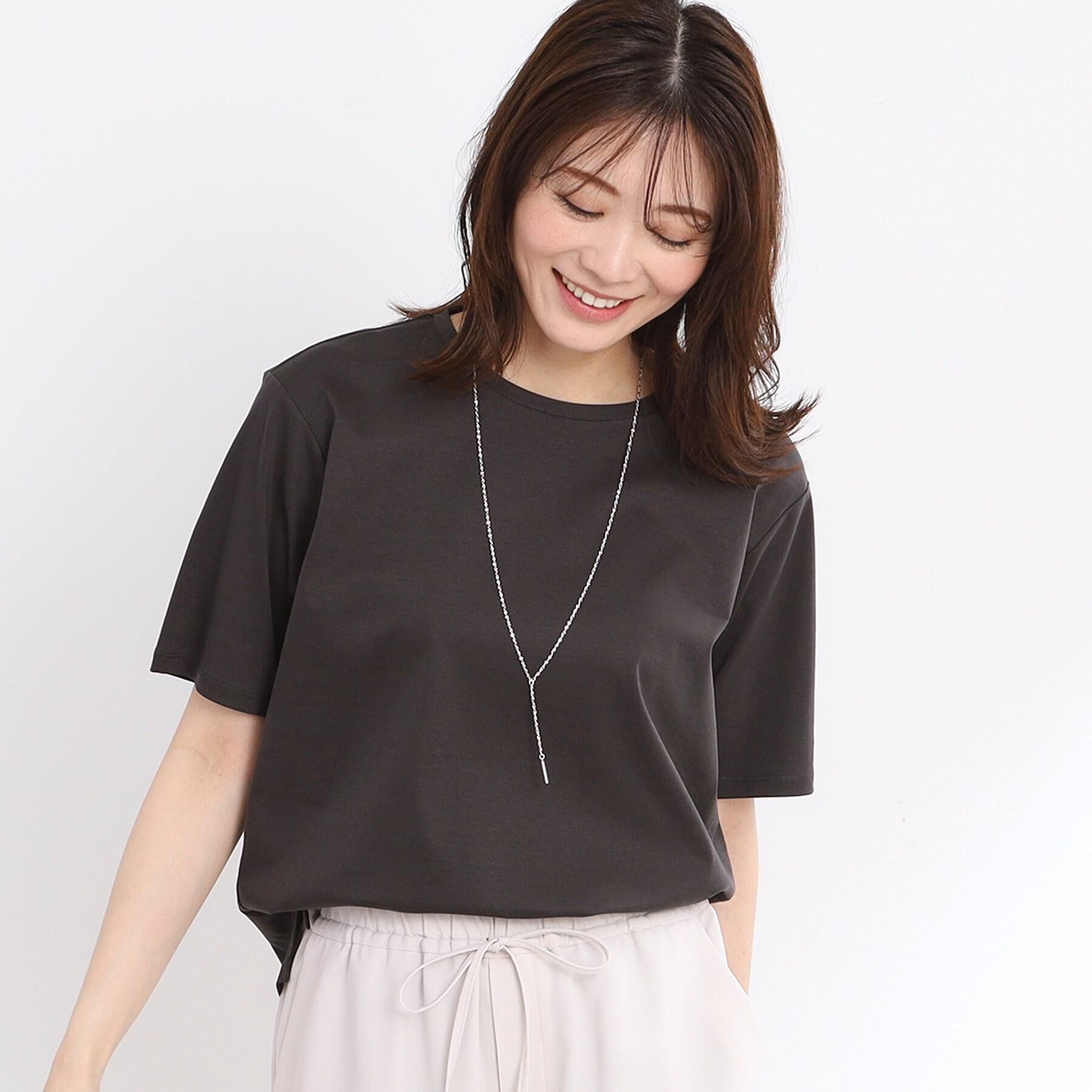 Reflect「【夏SALE／UVカット／接触冷感／マシンウォッシュ可能】ベーシックジャージTシャツ」|Tシャツ・カットソー|チャコールグレー(0