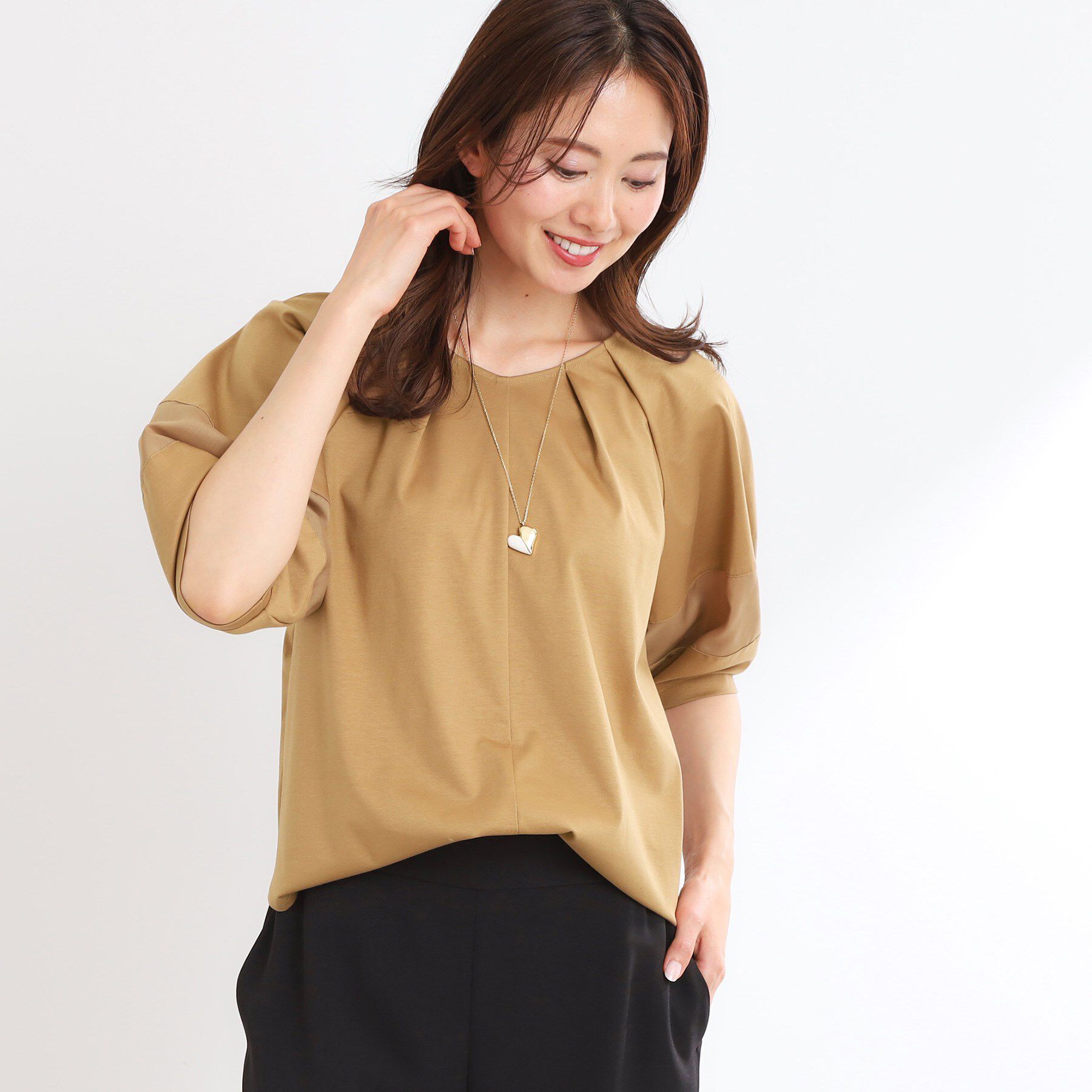 Reflect「【マシンウォッシュ可】キレイめラグランスリーブジャージ」|Tシャツ・カットソー|