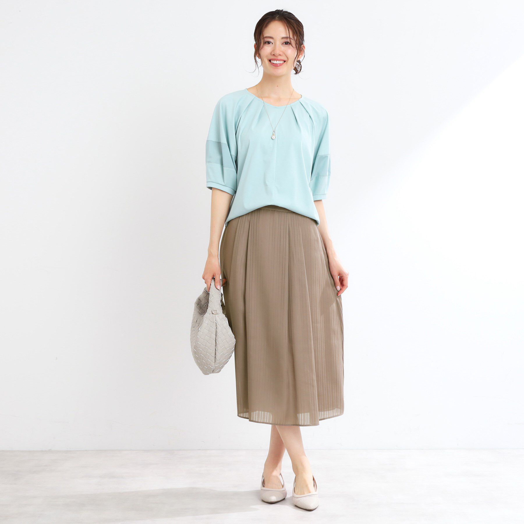 Reflect「【マシンウォッシュ可】Aラインストライプスカート」|スカート|