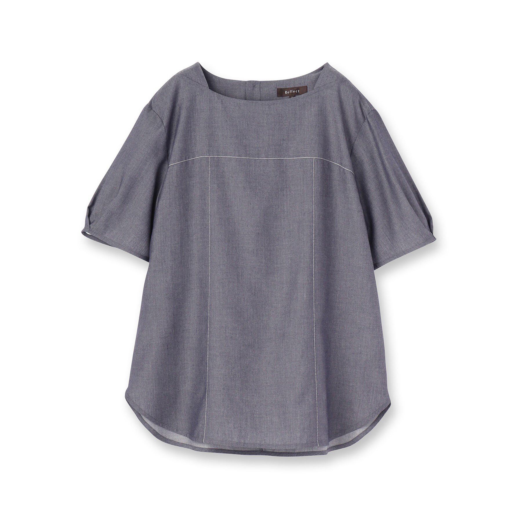 Reflect「【マシンウォッシュ可】デニム調プルオーバーブラウス」|シャツ・ブラウス|