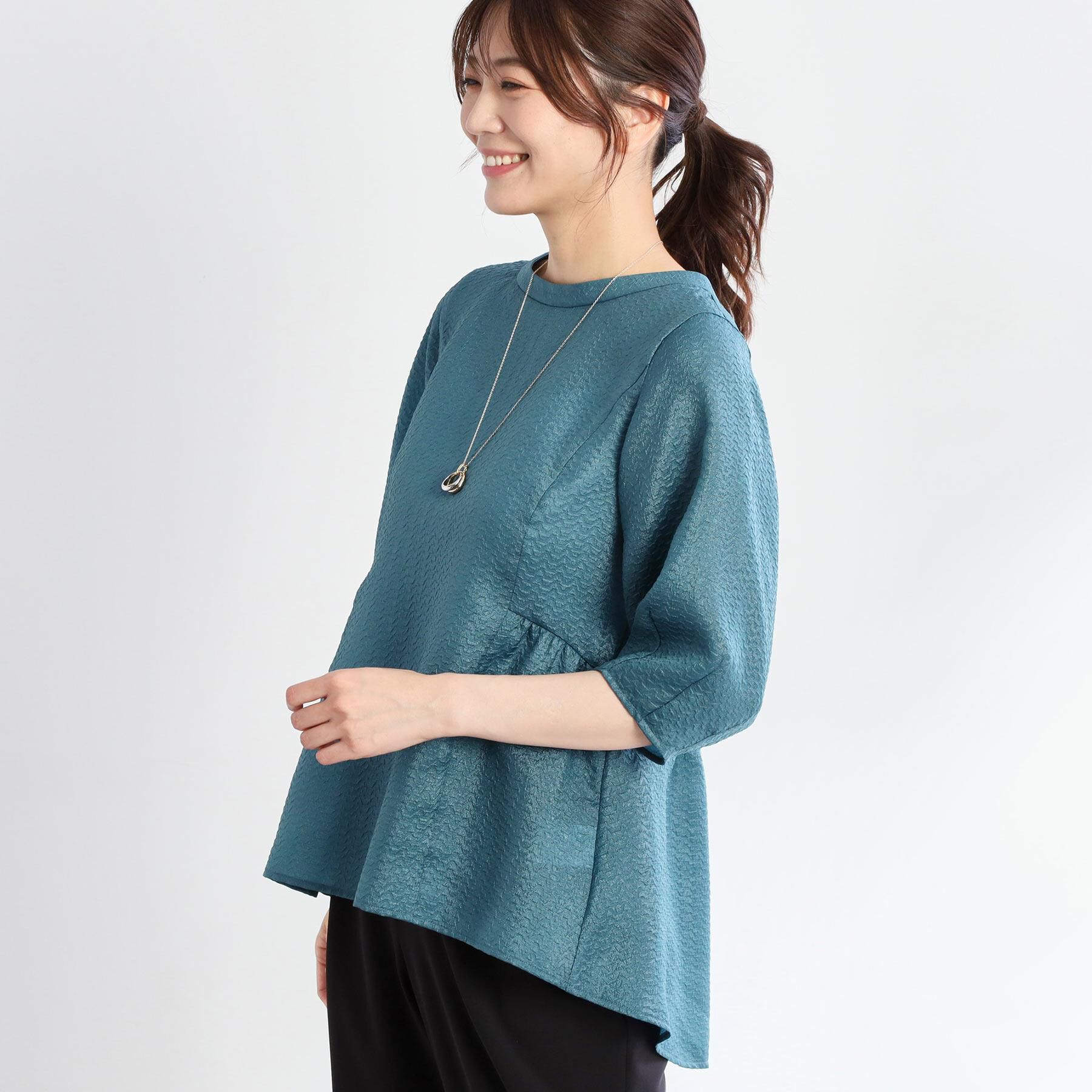 Reflect「【すっきり見え！長め丈】ペプラムデザインシアーブラウス」|シャツ・ブラウス|