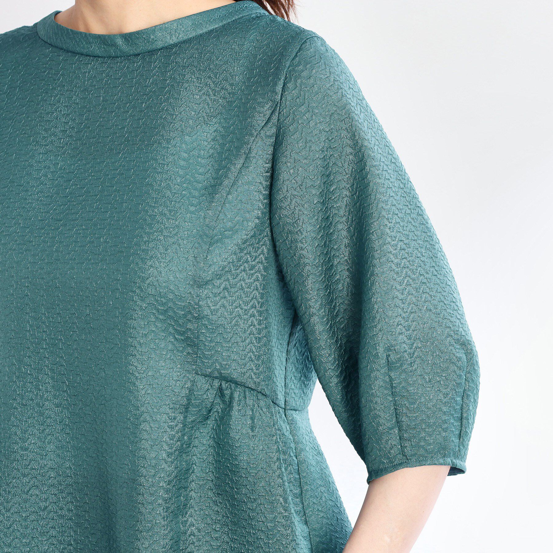 Reflect「【すっきり見え！長め丈】ペプラムデザインシアーブラウス」|シャツ・ブラウス|