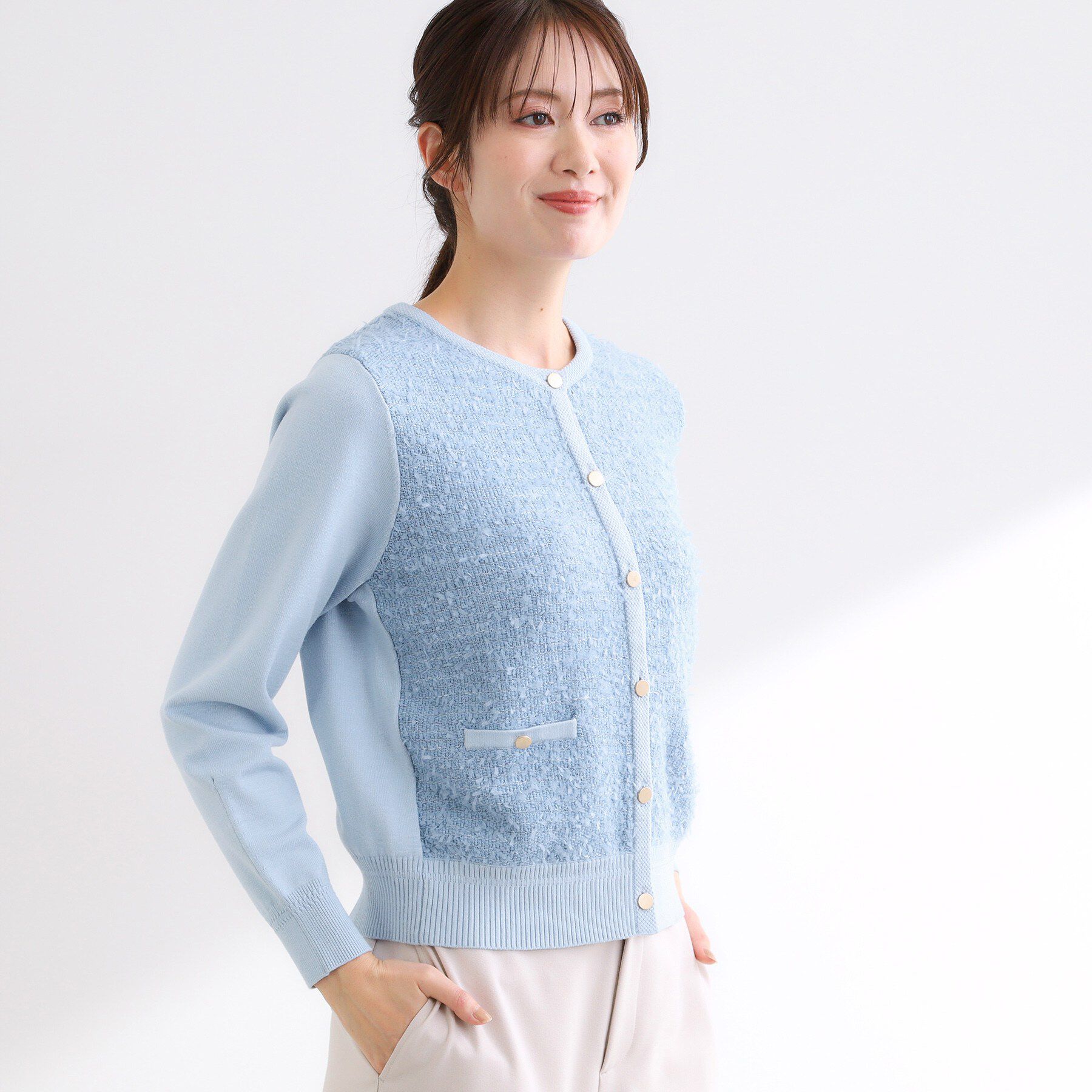 Reflect「【着映え◎】ツイード風ニットカーディガン」|カーディガン|