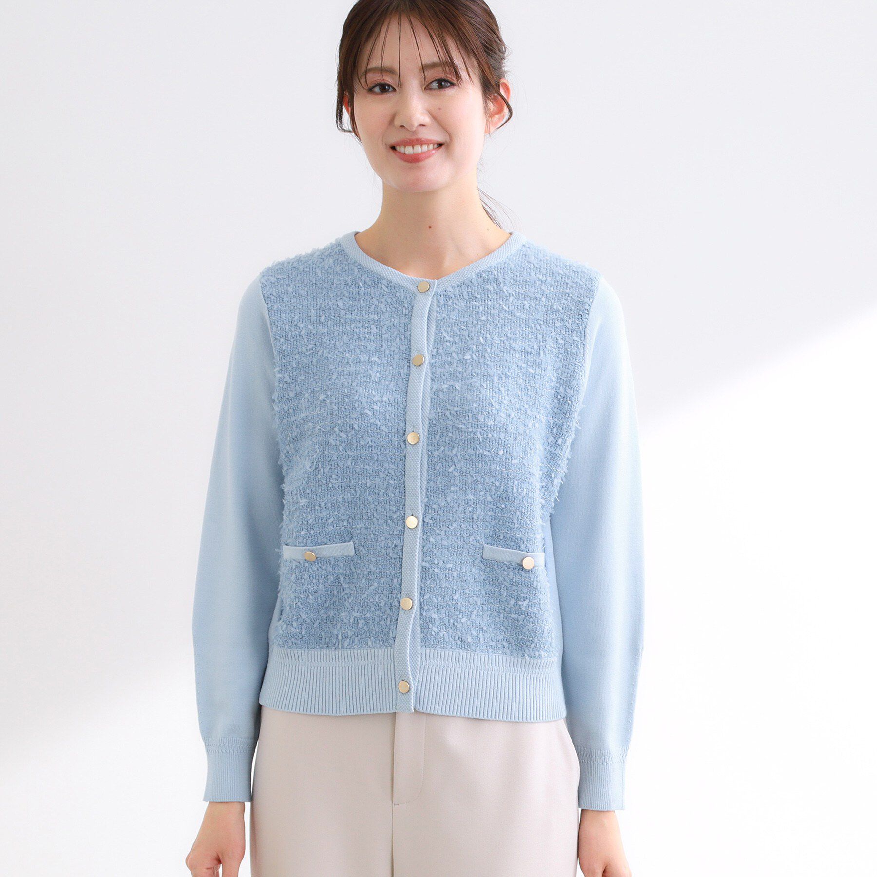 Reflect「【着映え◎】ツイード風ニットカーディガン」|カーディガン|