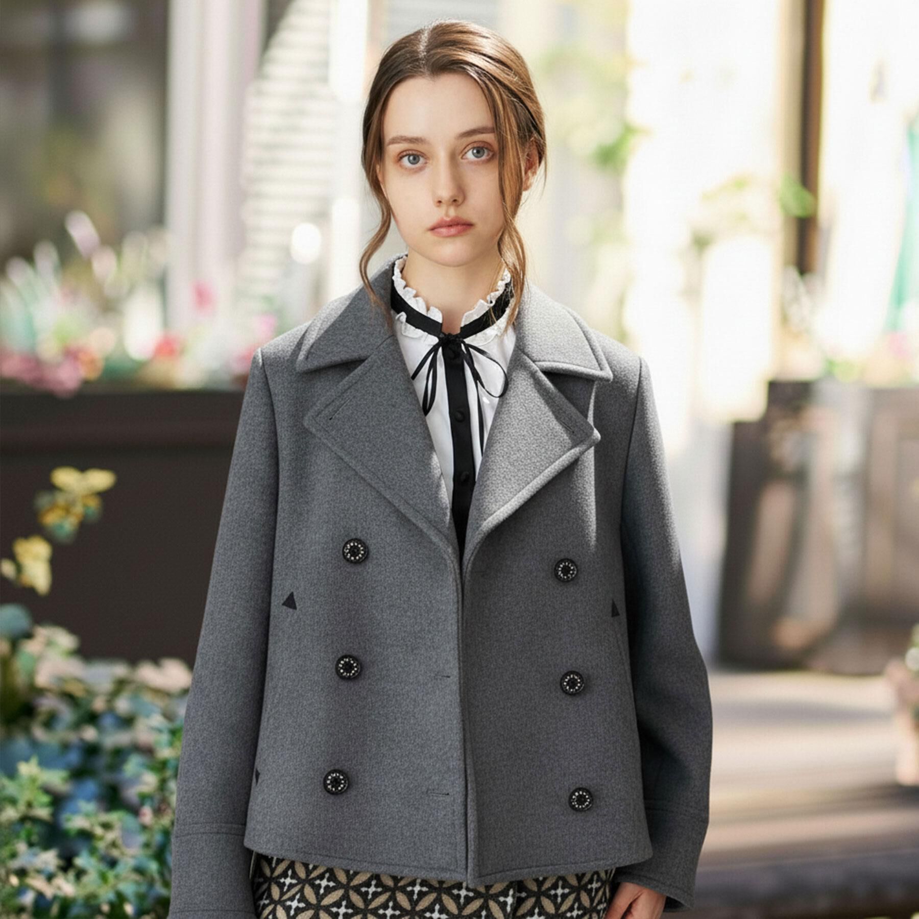 DRESSTERIOR「【CLASSY.12月号/otonaMUSE11月号掲載】Super140'sショートPジャケット」|ピーコート|チャコールグレー(0