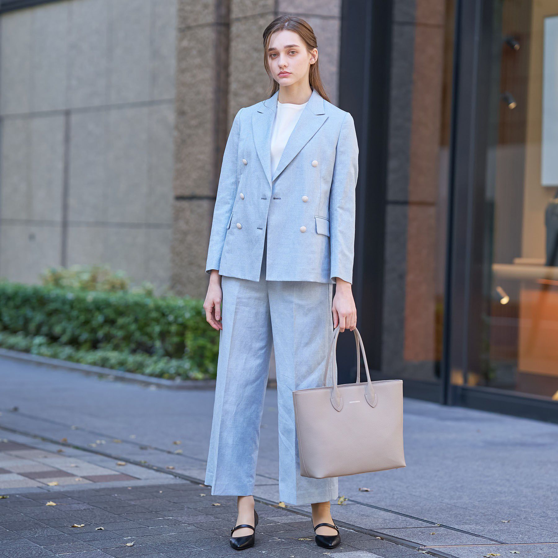 DRESSTERIOR「リネンブレンドWブレストジャケット」|テーラードジャケット|