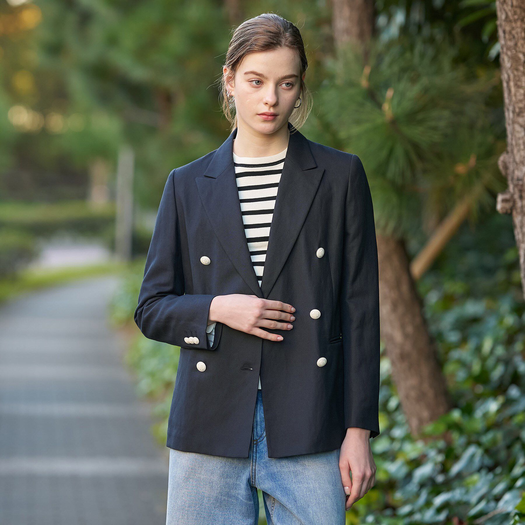 DRESSTERIOR「リネンブレンドWブレストジャケット」|テーラードジャケット|